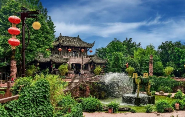 Huanglongxi Ancienne ville: un voyage vivant des trois royaumes Quai de la ville d'eau de Tianfu-2