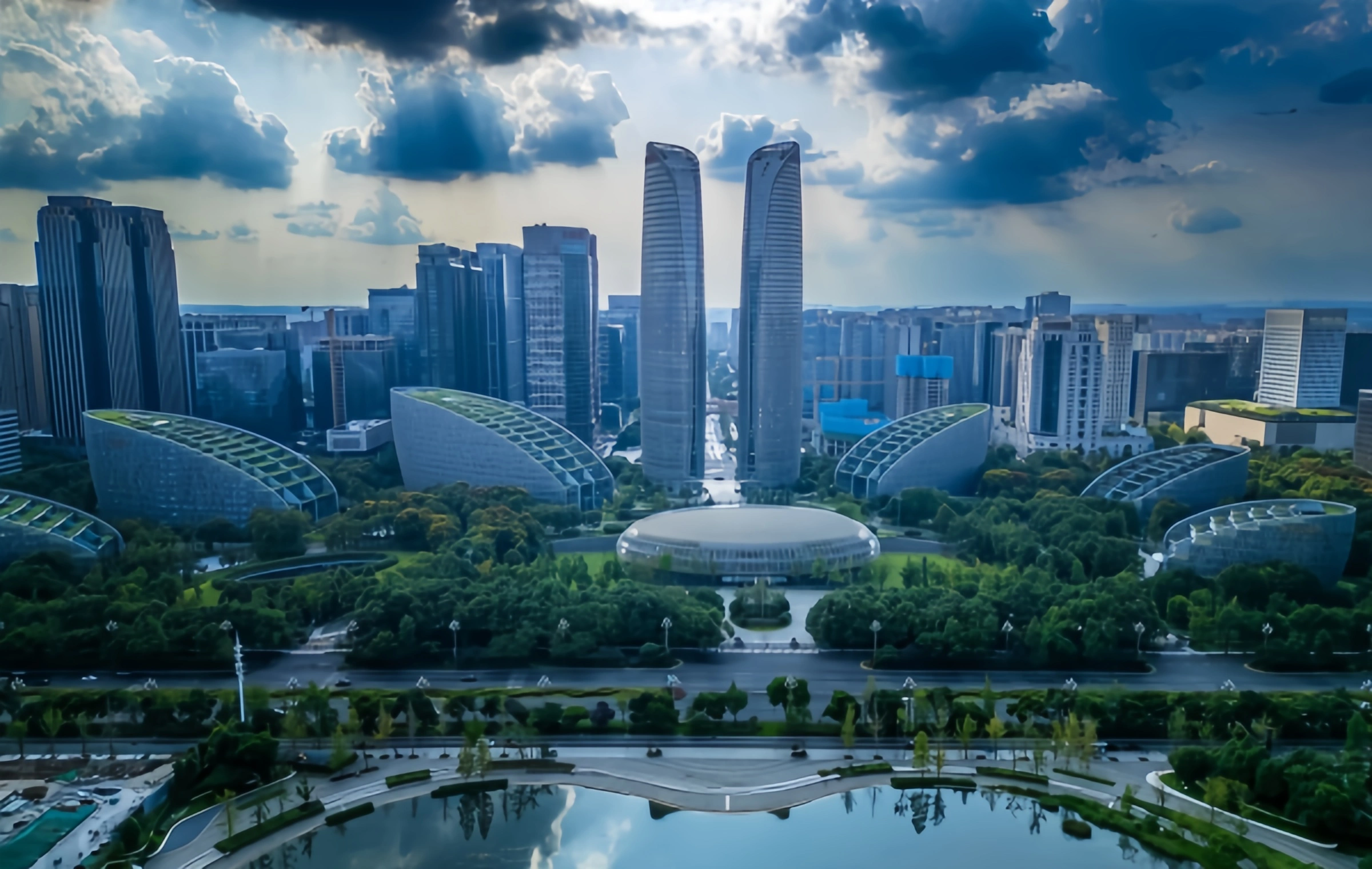 Chengdu Les tours jumelles : une transformation fantastique de l'enseigne financière à la lumière urbaine et la scène de l'ombre-4