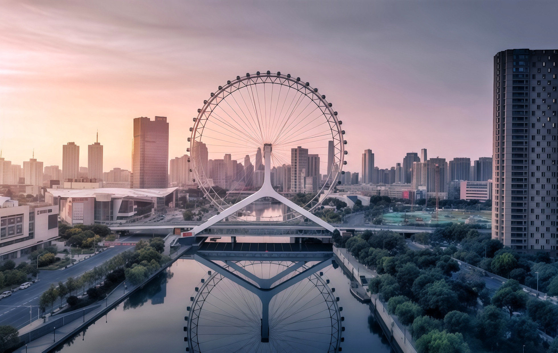 L'œil de Tianjin Ferris Roue : Le « Yee of the Sky » où le pont rencontre la roue... Surplombant la brilliance de Tianjin-4