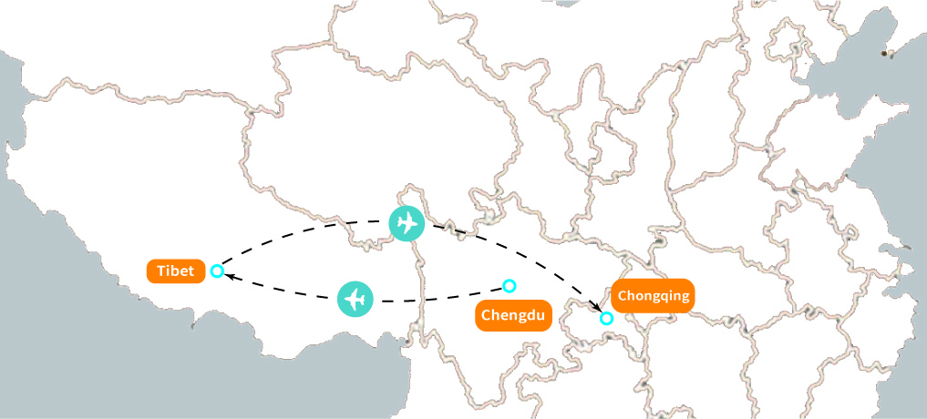 China Pilgrimage Adventure Tour Map