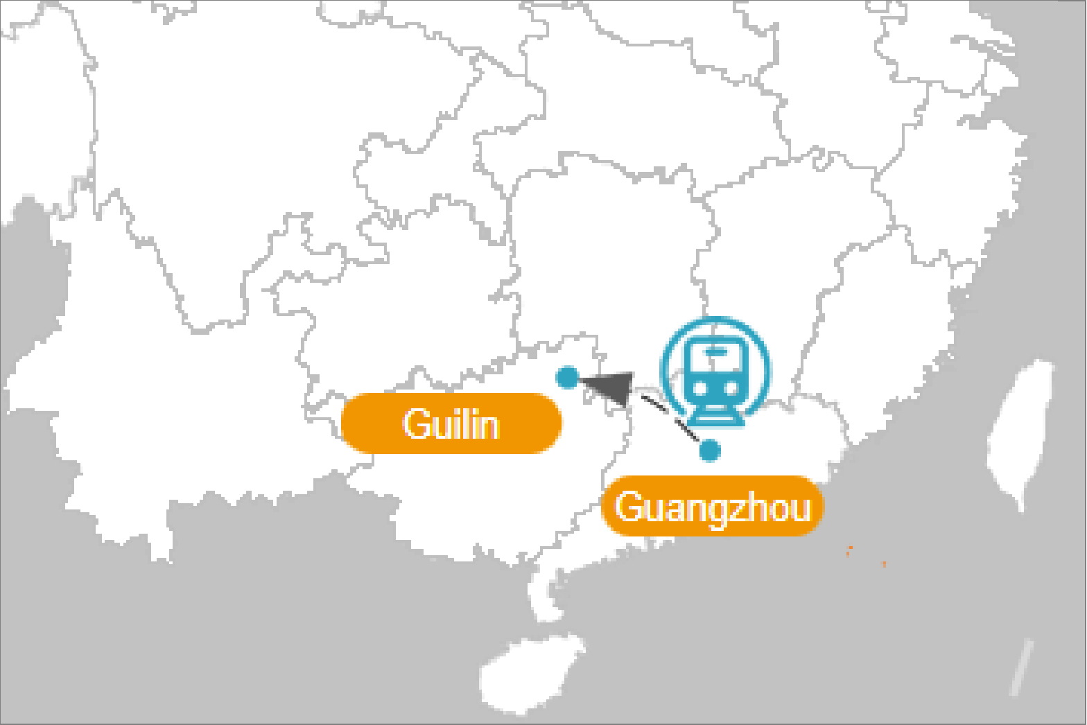 Visite de groupe de 6 jours à Guangzhou et Guilin Map
